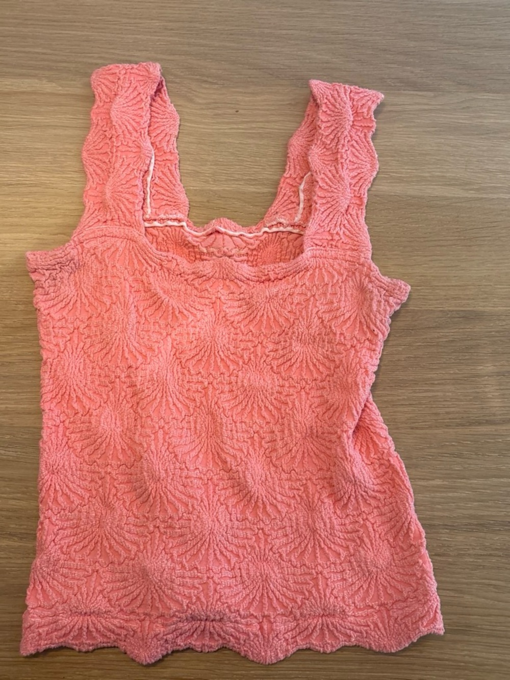 Free People Coral Textured Tank Top